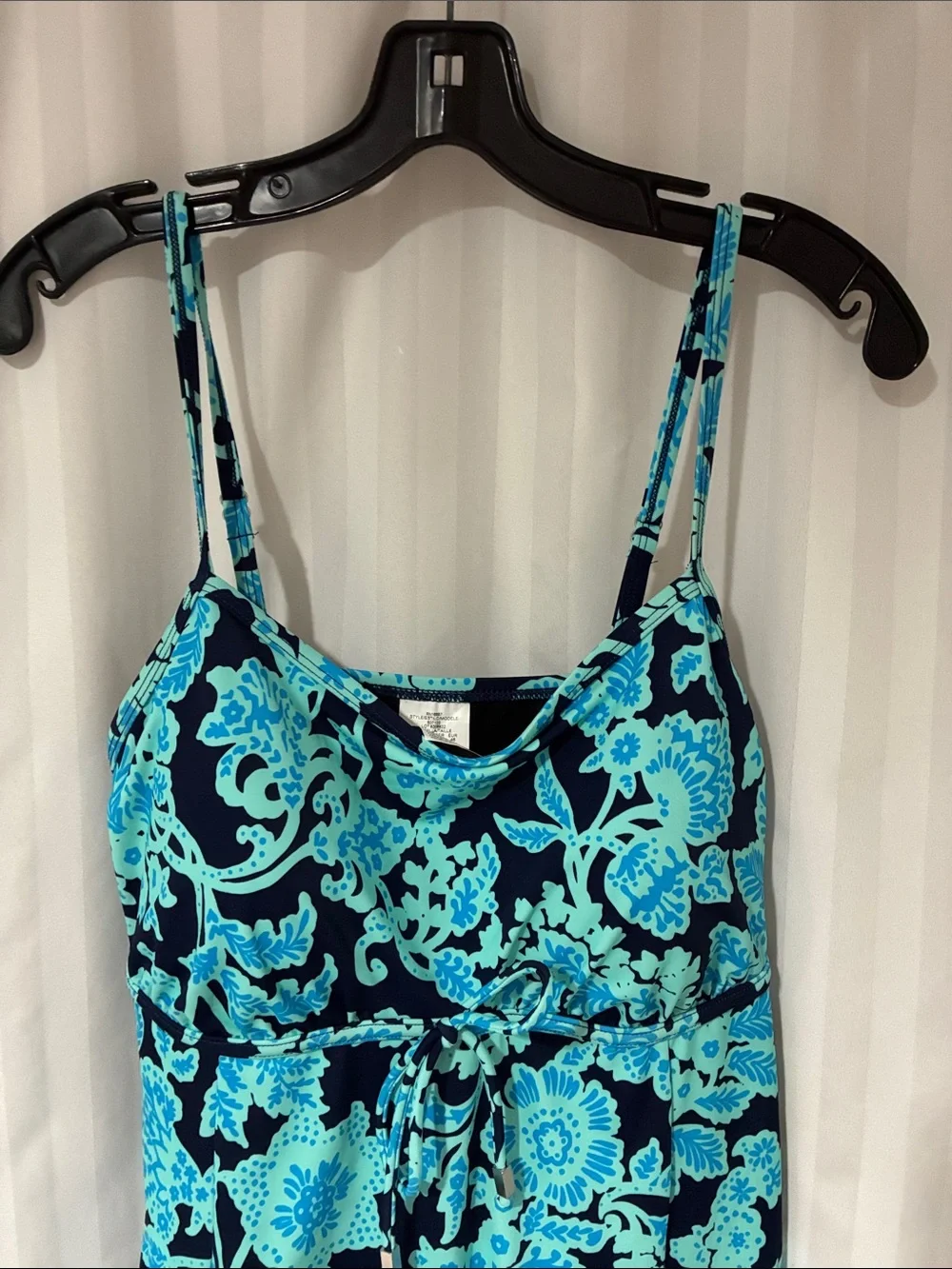 Swim Solutions Blue & Turquoise Floral One-Piece Swimdress - Picture 4 of 11